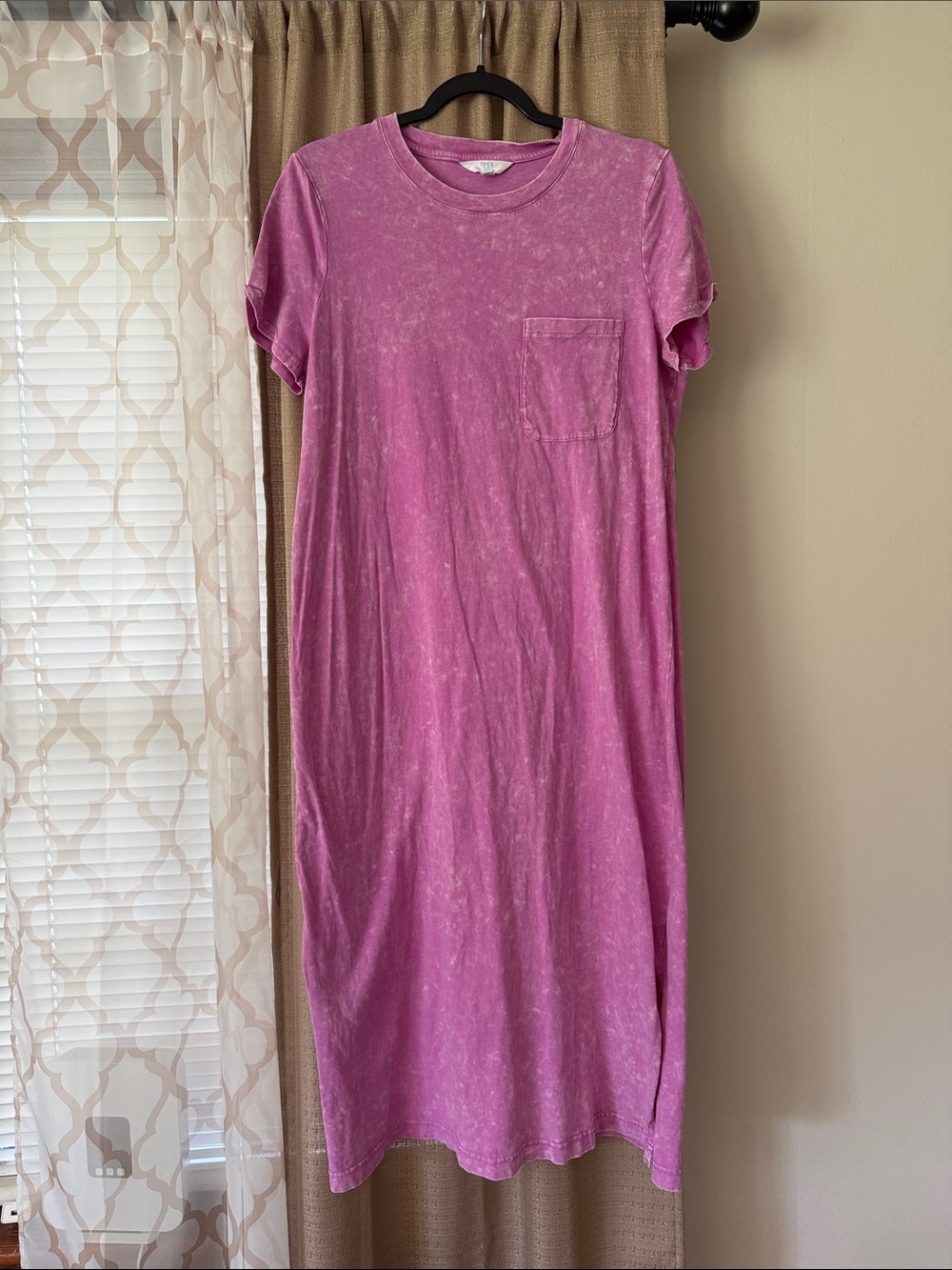 Time and Tru Faded Pink Crewneck Tee Dress